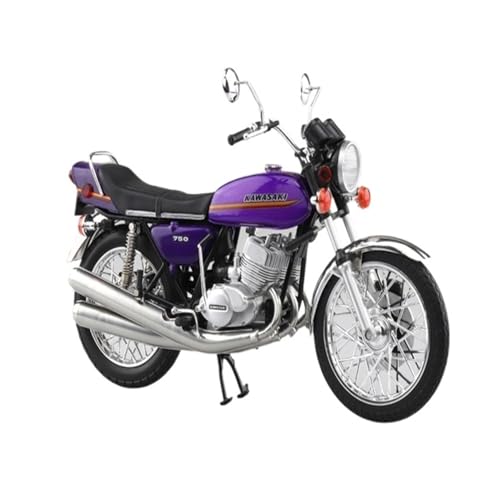 Miniatur Motorfahrzeug Modelle 1:12 Für Kawasaki 750SS MACH IV Legierung Motorradmodell Motorrad Spielzeugmodell Home Decoration Druckguss-Nachbildung(Purple) von CYQOCD