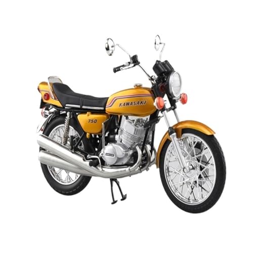 Miniatur Motorfahrzeug Modelle 1:12 Für Kawasaki 750SS MACH IV Legierung Motorradmodell Motorrad Spielzeugmodell Home Decoration Druckguss-Nachbildung(Yellow) von CYQOCD