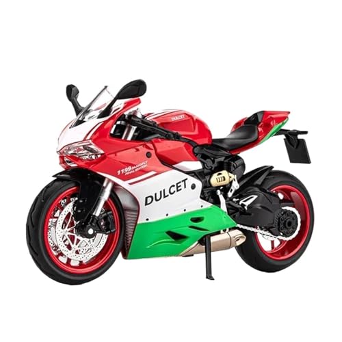 Miniatur Motorfahrzeug Modelle 1:12 Für Panigale Alloy Racing Motorrad Modell Druckguss Metall Spielzeug Sport Motorrad Modell Sound Und Licht Druckguss-Nachbildung von CYQOCD