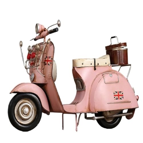 Miniatur Motorfahrzeug Modelle Für Vespa Schafe Roller Modell Fenster Requisiten Ornamente Wohndekoration Kollektion Serie Druckguss-Nachbildung(Pink) von CYQOCD