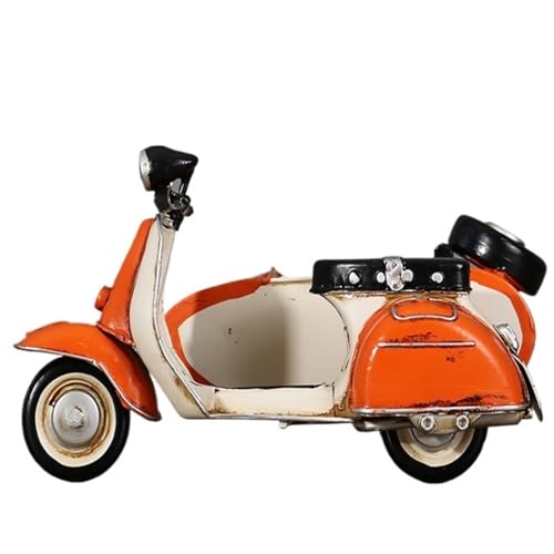 Miniatur Motorfahrzeug Modelle Für Vespa Vintage Altes Eisen Dreirädriges Motorradmodell Desktop Kreative Heimornamente Druckguss-Nachbildung(Orange) von CYQOCD