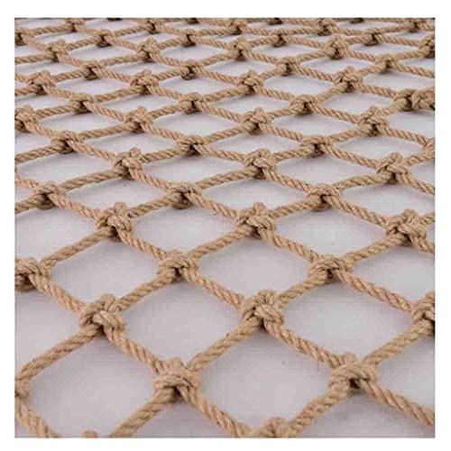 CYRMPQ Kinder Sicherheitsnetz Geflochtene Seilnetz 4mm * 6cm Jute Seil Netto Dicke Und Starke Natürliche Jute-Schnur(1x1m(3.28X3.28ft)) von CYRMPQ