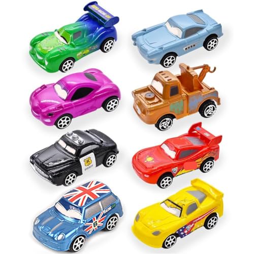 CYZJPRVN 8 Stück Cars Spielzeug, Pull Back Autos Spielzeug Set, Push and Go Auto Spielzeug, Kleine Fahrzeuge für Kinder, Spielzeugauto Geschenk für Kinder ab 3 Jahre, Großes Format von CYZJPRVN