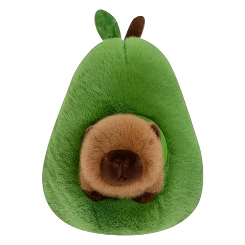 CYZJPRVN Capybara Plüschtier, 35cm Niedliche Capybara Kuscheltier mit Avocado, Simulation Capibara Plushie Cute Plushies, Gefüllte Spielzeug Plüsch für Home Deko Kinder Geburtstagsgeschenk von CYZJPRVN