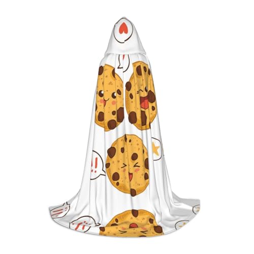 CZDBNLHF Chip Cookies Print Halloween Cloak Gruselkostüm Zubehör für ein unvergessliches Halloween von CZDBNLHF