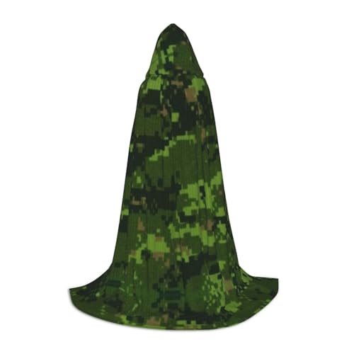 CZDBNLHF Grüner Armee-Digital-Camouflage-Druck, Halloween-Umhang, gruseliges Kostümzubehör für ein unvergessliches Halloween von CZDBNLHF