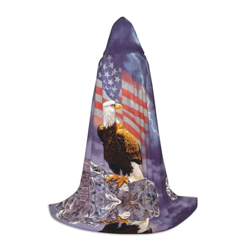 CZDBNLHF Halloween-Umhang mit Adler mit USA-Flagge, gruseliges Kostümzubehör für ein unvergessliches Halloween von CZDBNLHF