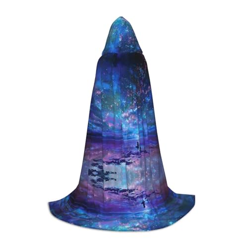 CZDBNLHF Northern Lights Print Halloween Cloak Gruselkostüm Zubehör für ein unvergessliches Halloween von CZDBNLHF