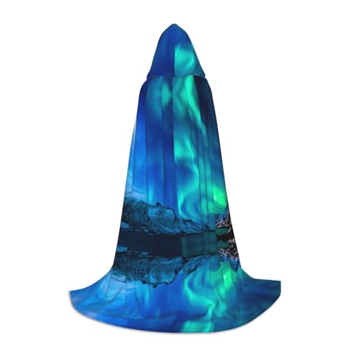 CZDBNLHF Northern Lights Print Halloween Cloak Gruselkostüm Zubehör für ein unvergessliches Halloween von CZDBNLHF