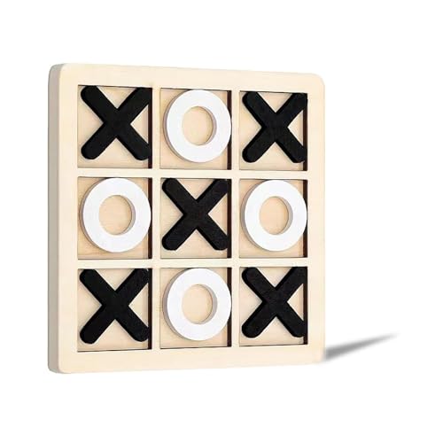 Tic- Tac- Toe Spiel, Mini-Tisch Brett Aus Holz, Board Spiele Zu Spielen Mit Familie, Bord Spiele Für Erwachsene Für Couchtischdekoration, Partyspiele, Kindergeschenk von CZNBZIU