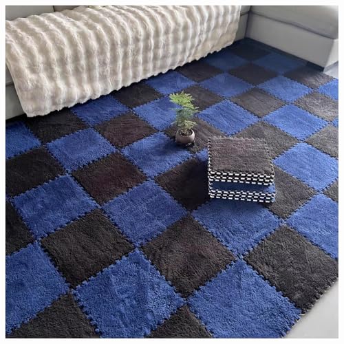 CZQGLYM Plüsch-Schaumstoff-Bodenmatte 10Stück Puzzlematten Spielmatten Krabbelmatten Spielteppich Carpet Tiles Interlocking Plush Fluffy Rug Climbing Puzzle Play Mat (TYP-22,30 * 30 * 0.6CM) von CZQGLYM