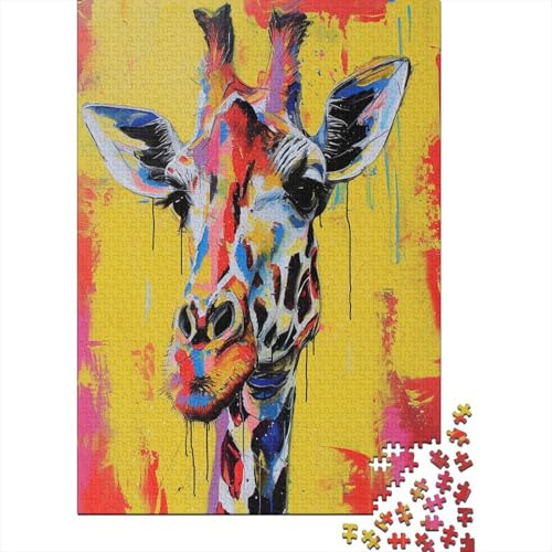 Bunte Giraffe Puzzle 1000 Teile,für Erwachsene, Impossible Puzzle,farbenfrohes Legespiel,GesKükenlichkeitsspiel Für Die Ganze Familie,Erwachsenenpuzzle Puzzel 1000pcs (75x50cm) von CZSDABERA