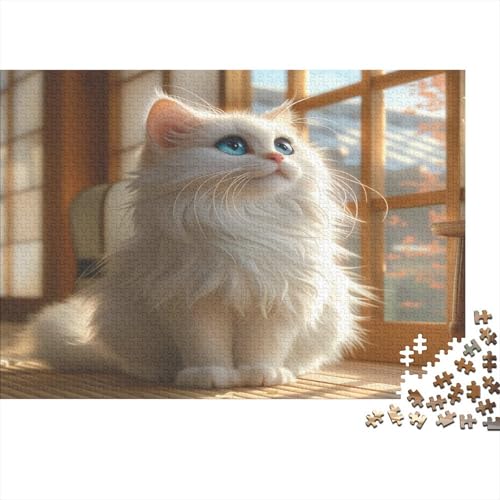 Cute Blue Eyed Kat Puzzle 1000 Teile Puzzle Für Erwachsene Und Kinder Ab 14 Jahren Puzzel 1000pcs (75x50cm) von CZSDABERA