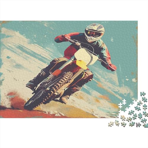 Dirt Bike Puzzle 1000 Teile,für Erwachsene, Impossible Puzzle,farbenfrohes Legespiel,GesKükenlichkeitsspiel Für Die Ganze Familie,Erwachsenenpuzzle Puzzel 1000pcs (75x50cm) von CZSDABERA