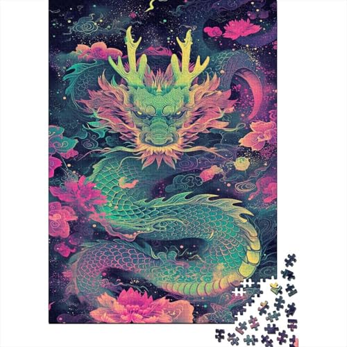 Drache Puzzle 1000 Teile,Puzzle Für Erwachsene, Impossible Puzzle, GesKükenlichkeitsspiel Für Die Ganze Familie,Puzzle Legespiel- Erwachsenenpuzzle Puzzel 1000pcs (75x50cm) von CZSDABERA