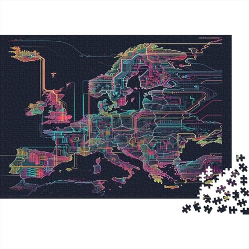 Karte of Europe Puzzle 1000 Teile Puzzle Für Erwachsene Und Kinder Ab 14 Jahren Puzzel 1000pcs (75x50cm) von CZSDABERA