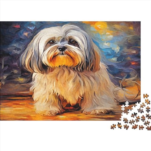 Oil Painting Hund Puzzle 1000 Teile Puzzle Erwachsene Schwieriges Schwer Puzzle Für Erwachsene Und Kinder Ab 14 Jahren Puzzel 1000pcs (75x50cm) von CZSDABERA