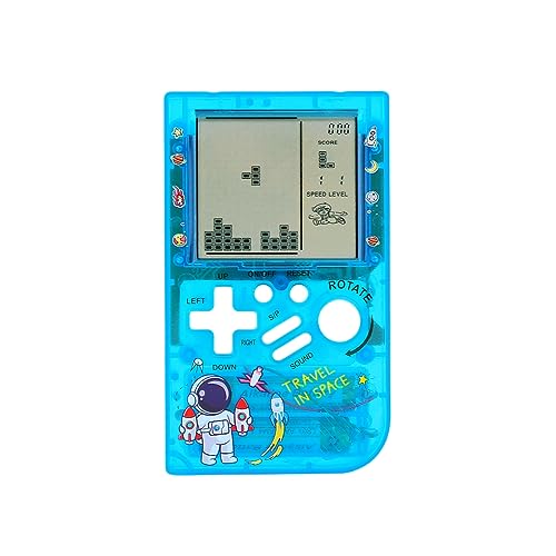 CZT Kreative transparente Ziegelmaschine Retro Spielkonsole Handheld Spielkonsole Interessantes Puzzle Spiele jederzeit überall Spielen Kindergeschenke Studentengeschenke Pocket Spielkonsole (Blue) von CZT