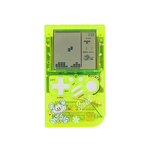 CZT Kreative transparente Ziegelmaschine Retro Spielkonsole Handheld Spielkonsole Interessantes Puzzle Spiele jederzeit überall Spielen Kindergeschenke Studentengeschenke Pocket Spielkonsole (Yellow) von CZT