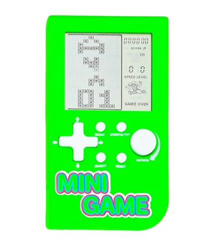 CZT Mini-Puzzle-Block-Spielkonsole 26 Retro-Bausteinspiele Handheld-Spielkonsole die Freizeit unterwegs Tragbare elektronische Spiele Spielzeug Kinder/Studenten (Grün) von CZT