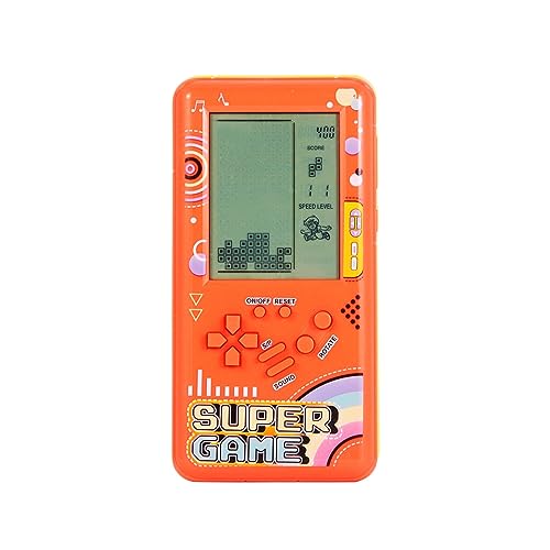 CZT Neue große Bildschirm Block Spielkonsole mit 23 Spiele *99 Modi Handheld Konsole Kinder Konsole Retro Videospiele Einstellbare Schwierigkeit Indoor Spielzeug Outdoor Puzzlespielzeug (Orange) von CZT