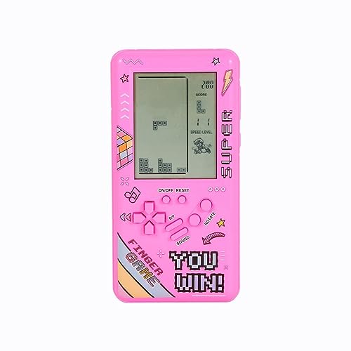 CZT Neue große Bildschirm Block Spielkonsole mit 23 Spiele *99 Modi Handheld Konsole Kinder Konsole Retro Videospiele Einstellbare Schwierigkeit Indoor Spielzeug Outdoor Puzzlespielzeug (Pink) von CZT