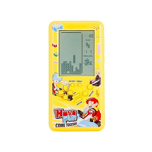 CZT Neue große Bildschirm Block Spielkonsole mit 23 Spiele *99 Modi Handheld Konsole Kinder Konsole Retro Videospiele Einstellbare Schwierigkeit Indoor Spielzeug Outdoor Puzzlespielzeug (Yellow) von CZT