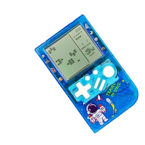 CZT Niedliche Blockspielkonsole 23 Ziegelspiele Retro Kinderspielkonsole Schülerspielgerät Puzzle-Handkonsole Elektronische Würfelspiele Kompakte tragbare Mädchen (Blue) von CZT