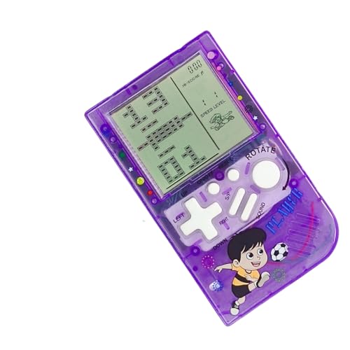 CZT Niedliche Blockspielkonsole 23 Ziegelspiele Retro Kinderspielkonsole Schülerspielgerät Puzzle-Handkonsole Elektronische Würfelspiele Kompakte tragbare Mädchen (Purple) von CZT