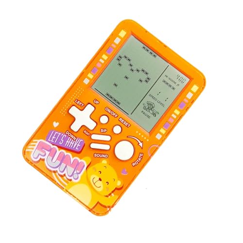 CZT Poket-Block-Spielekonsole Eingebaute mehrere Klassische Retro-Steinspiele Elektronische Handheld-Studentenspielmaschine Spielplayer Tragbares Spielgerät Kinder Mädchen (Orange) von CZT