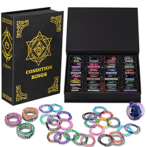 CZYY D&D Acrylic Condition Rings 72 PCS Status Effect Markers in 18 Conditions & Colors with 3x6 Storage Box Great DM Tool for Dungeons & Dragons, Pathfinder and RPG Miniatures CZYY D&D Acrylic Condition Rings 72 PCS Status Effect Markers in 18 Conditions & Colors with 3x6 Storage Box Great DM Tool for Dungeons & Dragons, Pathfinder and RPG Miniatures von CZYY