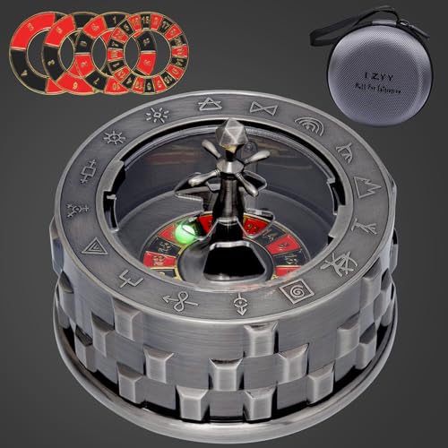 CZYY Roulette-Würfel, 7-in-1-Metall-Spinner-Würfel-Set, einzigartige drehende Würfel, Schreibtisch-Fidget-Gadget, coole DND-Rollenspiel-Würfel, Geschenk und Zubehör für D&D, Tisch-RPG, Brettspiel von CZYY