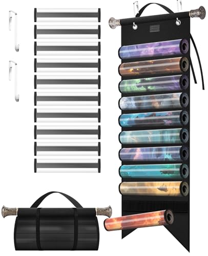 TCG Playmat Hängende Vitrine mit 10 abnehmbaren transparenten Röhren – aufrollbare Kartenspiel-Matten, Organizer-Tasche für MTG-Spieler – Modulares Klettsystem, reisefreundliche Aufbewahrungslösung TCG Playmat Hängende Vitrine mit 10 abnehmbaren transparenten Röhren – aufrollbare Kartenspiel-Matten, Organizer-Tasche für MTG-Spieler – Modulares Klettsystem, reisefreundliche Aufbewahrungslösung von CZYY