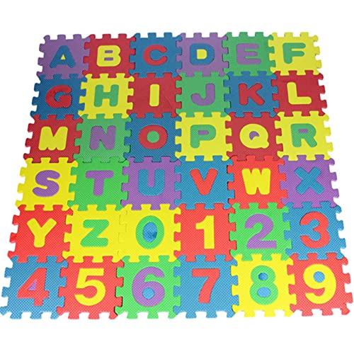 36-teilige Puzzlematte, Spielmatte Baby, Schlafzimmermatte Nummer Baby mit Puzzle-Buchstabenteppich, Kinderschaumraum für Pad-Spiel, Spielzeug, Fitnessstudio, Kindertraining von CaCaCook