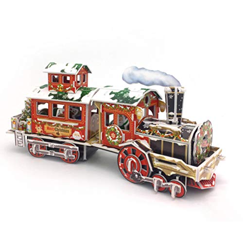 3D-Weihnachtszug-Puzzle, EPS-Modellbausätze für Mechanische Dampfzüge, 3D-Weihnachtszug-Puzzle, Dampflokomotiven, 3D-Puzzle-Modellbausätze für Erwachsene Zum Bauen Als von CaCaCook