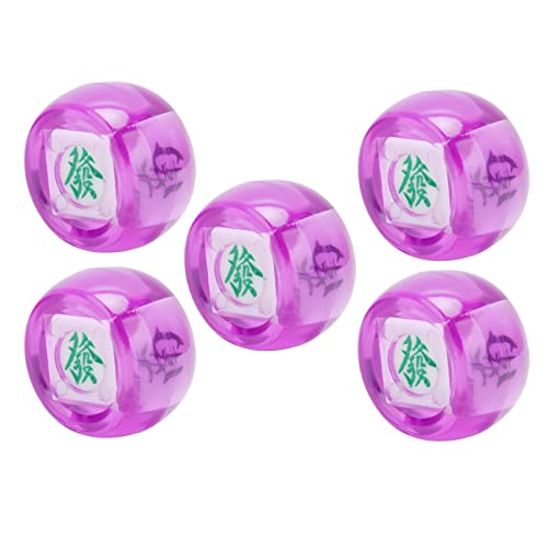 5-teiliges Mahjong-Windrichtungswürfel-Set, Ost-Süd-West-Nord-Würfel für Spannende Sphere-Entertainment-Spiele (Transparentes Lila) von CaCaCook