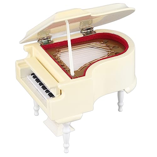 Baby Instruments Flügel Klavier 16 × 11 × 6 Miniatur-Klavier aus Holz mit Instrumentenmodell Musikgeschenke Ornamente Weiß von CaCaCook