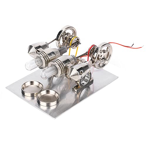 CaCaCook 4-Zylinder-Stirlingmotor, Miniatur-Heißluftgenerator, Physiklabor Lehrmodell von CaCaCook