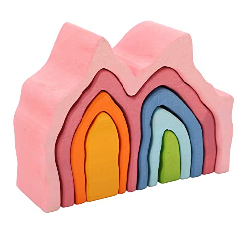 CaCaCook 7-teiliges Korallenriff-Element-Stapelspielzeug aus Holz für Kinder, Farbenfrohes Stapelspiel mit Pädagogischen Blöcken für Frühes Lernen von CaCaCook