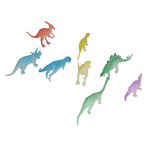 CaCaCook 8PCS Mini Simulation Dinosaurier Modelle PVC Kunststoff Leuchtende Dinosaurier Figuren Tier Spielzeug von CaCaCook