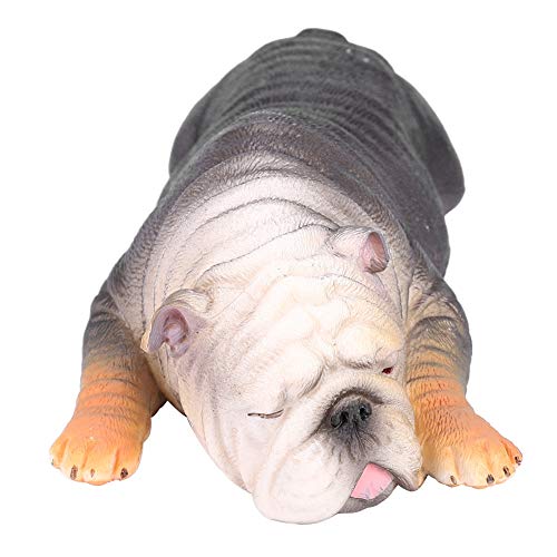 CaCaCook Bulldoggen-Modell, Hochsimulierte Französische Liegende Bulldoggenfiguren, Welpendekorationen, Welpenspielzeug, Schläfriges Tierspielzeug Kinder, Geschenke (Schlafende von CaCaCook