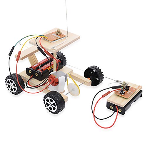 CaCaCook Drahtloser RC-Car-Modellbausatz für Kinder: Ferngesteuertes DIY-Holzspielzeugset für Kreatives Lernen von CaCaCook