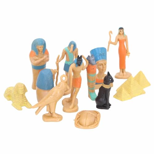 CaCaCook Exquisites Set von 12 Alten ägyptischen Sphinx- und Königin -Figuren, Dekoratives Geschnitztes Spielzeug für und Sammler von CaCaCook