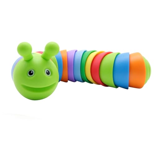 CaCaCook Große Fidget-Raupen, Mini-Fidget-Slug-bewegliches Fidget-Regenbogen-Spielzeug, Raupen-Dekompressionsspielzeug, Ozean-Dekompressionsspielzeug, Realistisches, Flexibles von CaCaCook