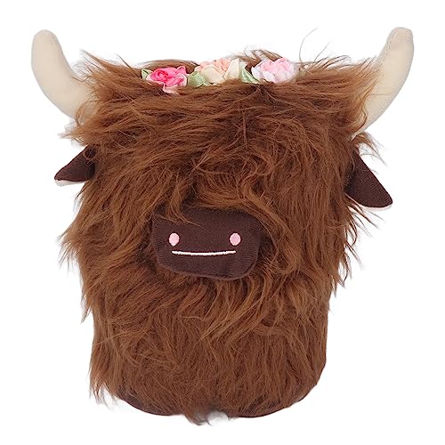 CaCaCook Highland Cow Animals Plüschtier, Realistische Schottische Highland Cow Plüschpuppe, Simulation Weiches Gefülltes Gesichtsloses Rinderspielzeug, Stofftiere für Bauernhof, Zuhause, von CaCaCook