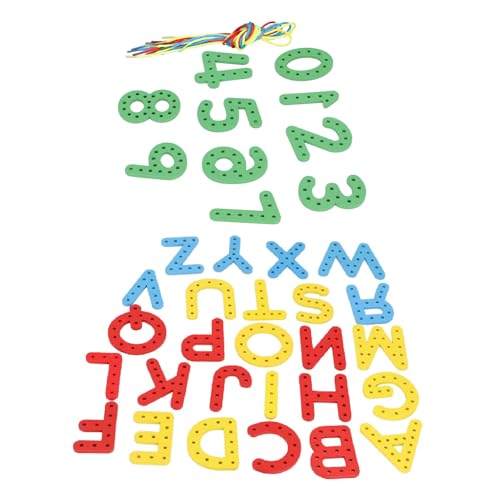 CaCaCook Lernen Sie das Schnür-Alphabet, die Rechtschreibung und die Buchstabenerkennung, Pädagogisch, 26 Buchstaben, das Feinmotorik-Alphabet-Fädelspielzeug für Kinder, die von CaCaCook