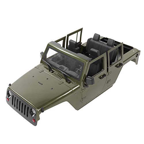 CaCaCook RC-Auto-Pickup-Karosserie, RC-Auto-Karosserie, 313 Mm Radstand, Offene Karosserie, Zubehör, Kompatibel mit SCX10 90046 1/10 RC-Automodell (OD Grün) von CaCaCook