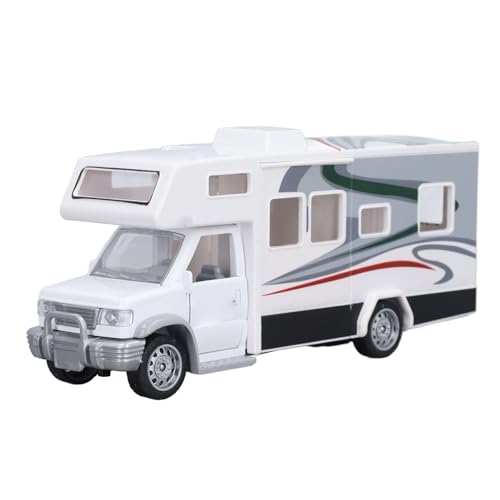 CaCaCook RV Spielzeug Sound Licht Modell, 1/32 Kinders RV Spielzeug, Sound Licht-Öffnungstüren, Simulation, Pädagogisches Legierungs Wohnmobilspielzeug für Kinders (Weiß) von CaCaCook