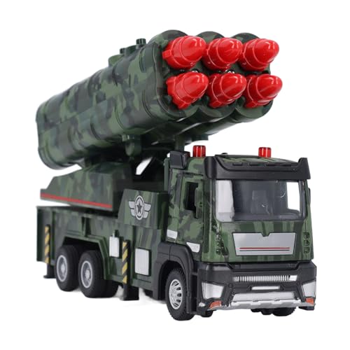 CaCaCook Sound Armored Launcher Truck, Armored Launcher Truck Light Sound Sammlerstück, Realistisches Gepanzertes Modellauto für Kinders von CaCaCook