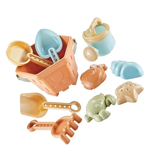 CaCaCook Strandspielset für, 10-teiliges Sandspielzeugset, Strandmuschel, Eimer, Schaufel, Rechen, Sand, Kinderstrandspielzeug, Gartenspielset, Spaß Am Pool, Sommerspielzeug für, von CaCaCook